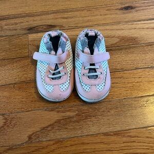 Robeez Pink and White Baby Walker Shoes